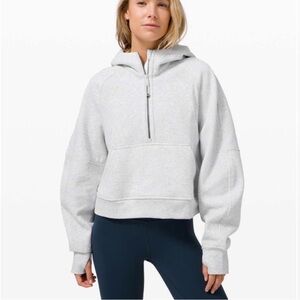 LULULEMON scuba oversized 1/2 zip hoodie light heathered gray size XS/S